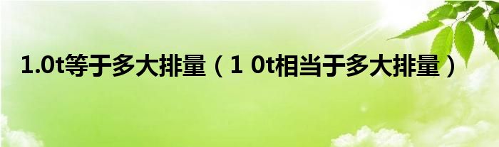 1.0t等于多大排量（1 0t相当于多大排量）