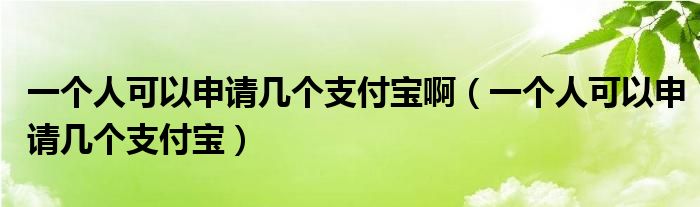 一个人可以申请几个支付宝啊（一个人可以申请几个支付宝）