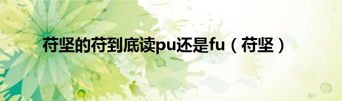 苻坚的苻到底读pu还是fu（苻坚）