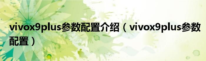 vivox9plus参数配置介绍（vivox9plus参数配置）