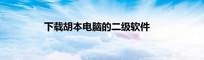 下载胡本电脑的二级软件