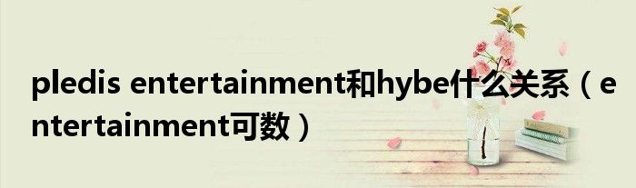 pledis entertainment和hybe什么关系（entertainment可数）