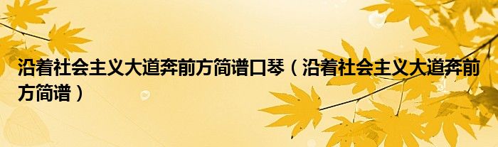 沿着社会主义大道奔前方简谱口琴（沿着社会主义大道奔前方简谱）