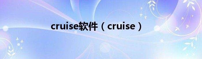 cruise软件（cruise）