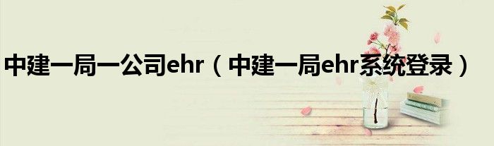 中建一局一公司ehr（中建一局ehr系统登录）