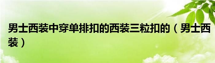 男士西装中穿单排扣的西装三粒扣的（男士西装）