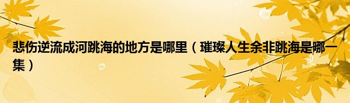 悲伤逆流成河跳海的地方是哪里（璀璨人生余非跳海是哪一集）