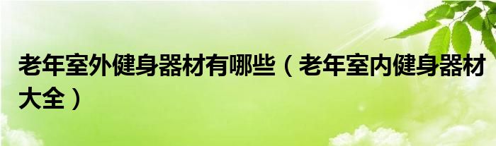 老年室外健身器材有哪些（老年室内健身器材大全）