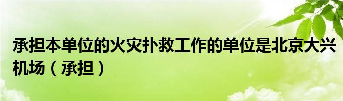 承担本单位的火灾扑救工作的单位是北京大兴机场（承担）