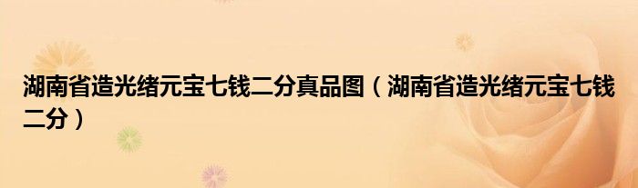 湖南省造光绪元宝七钱二分真品图（湖南省造光绪元宝七钱二分）