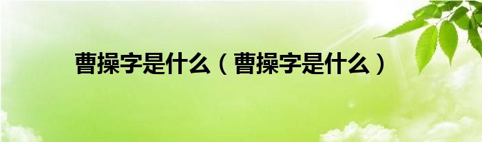 曹操字是什么（曹操字是什么）