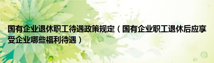 国有企业退休职工待遇政策规定（国有企业职工退休后应享受企业哪些福利待遇）