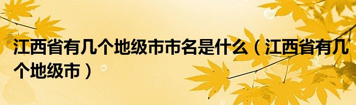 江西省有几个地级市市名是什么（江西省有几个地级市）