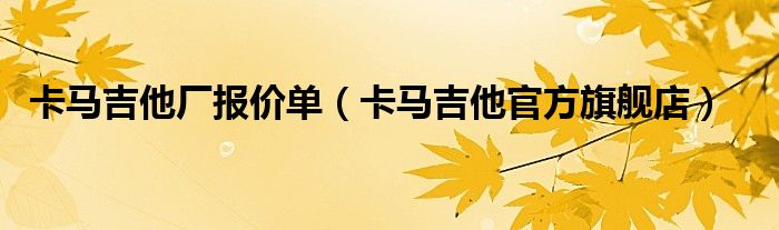 卡马吉他厂报价单（卡马吉他官方旗舰店）