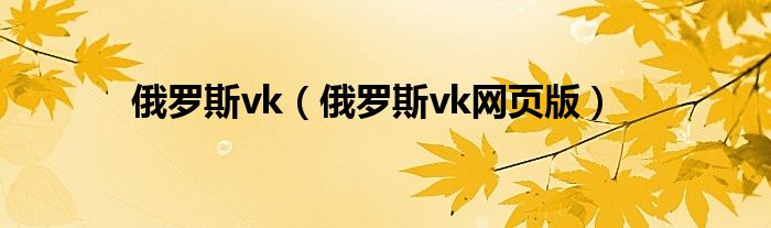 俄罗斯vk（俄罗斯vk网页版）