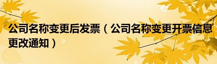 公司名称变更后发票（公司名称变更开票信息更改通知）