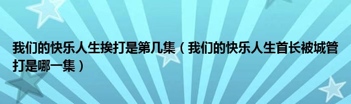 我们的快乐人生挨打是第几集（我们的快乐人生首长被城管打是哪一集）