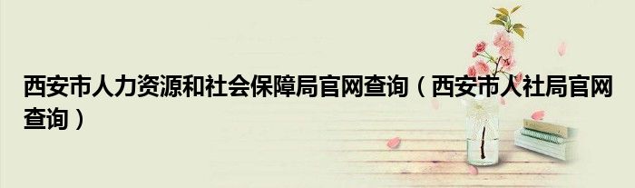 西安市人力资源和社会保障局官网查询（西安市人社局官网查询）