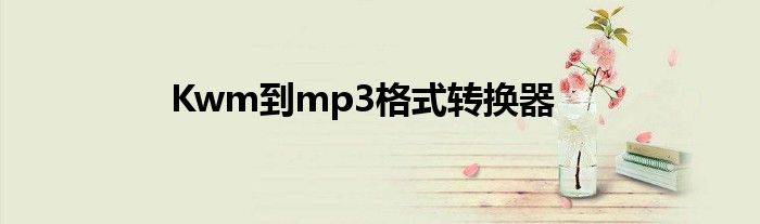 Kwm到mp3格式转换器