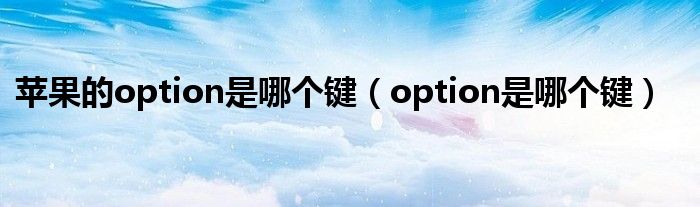 苹果的option是哪个键（option是哪个键）