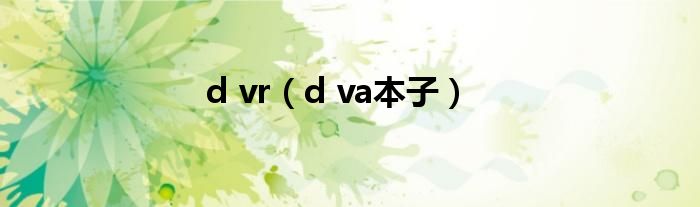 d vr（d va本子）