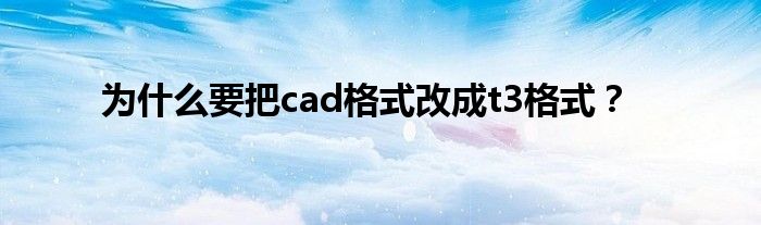 为什么要把cad格式改成t3格式？