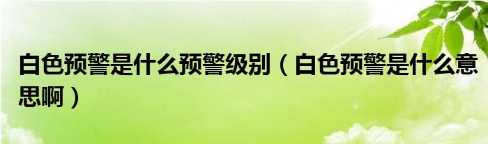 白色预警是什么预警级别（白色预警是什么意思啊）