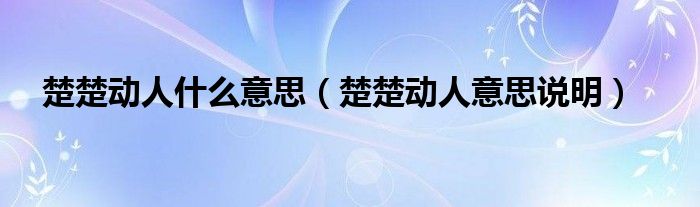 楚楚动人什么意思（楚楚动人意思说明）