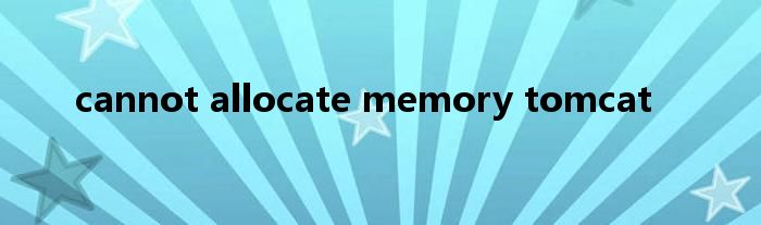 cannot allocate memory tomcat