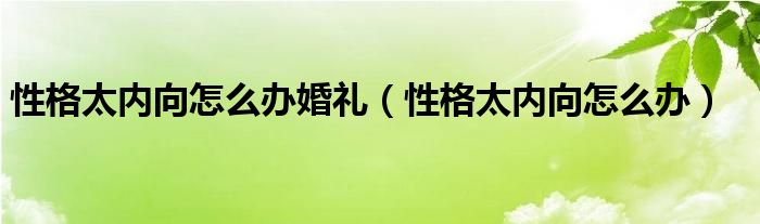 性格太内向怎么办婚礼（性格太内向怎么办）