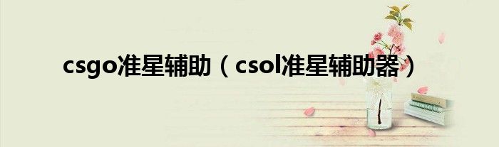 csgo准星辅助（csol准星辅助器）