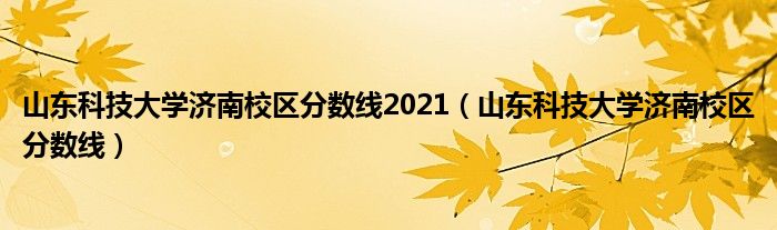 山东科技大学济南校区分数线2021（山东科技大学济南校区分数线）