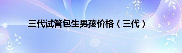 三代试管包生男孩价格（三代）