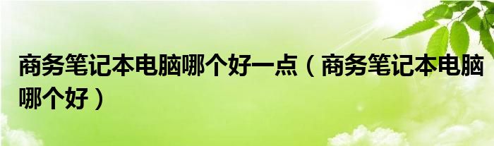 商务笔记本电脑哪个好一点（商务笔记本电脑哪个好）