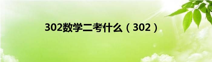 302数学二考什么（302）