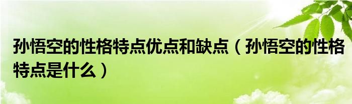 孙悟空的性格特点优点和缺点（孙悟空的性格特点是什么）