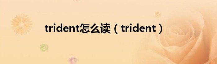 trident怎么读（trident）