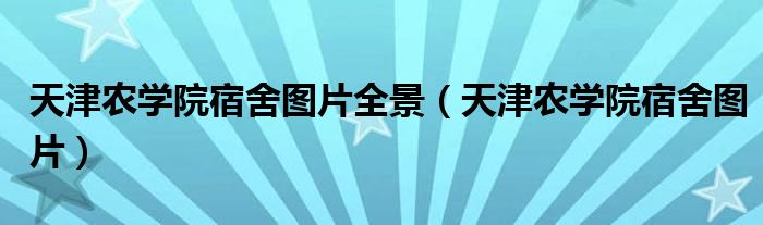 天津农学院宿舍图片全景（天津农学院宿舍图片）