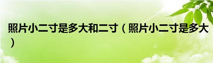 照片小二寸是多大和二寸（照片小二寸是多大）