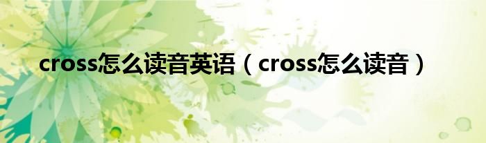 cross怎么读音英语（cross怎么读音）