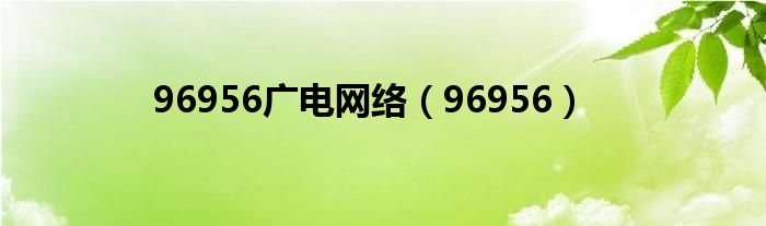 96956广电网络（96956）