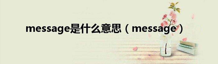 message是什么意思（message）