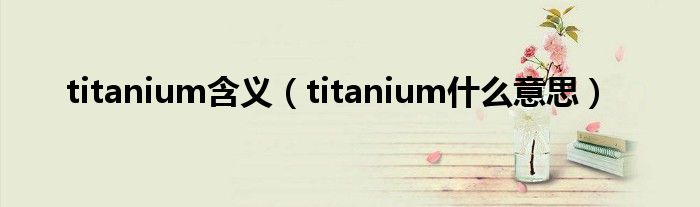 titanium含义（titanium什么意思）