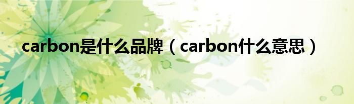 carbon是什么品牌（carbon什么意思）