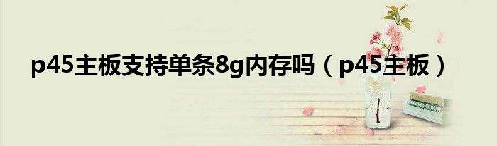 p45主板支持单条8g内存吗（p45主板）