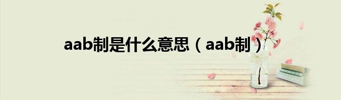 aab制是什么意思（aab制）