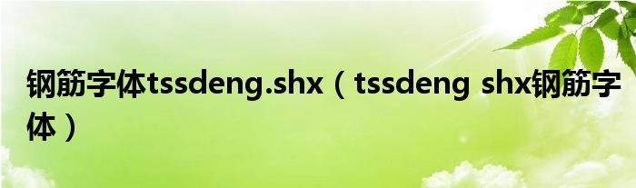 钢筋字体tssdeng.shx（tssdeng shx钢筋字体）