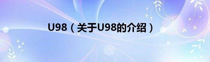 U98（关于U98的介绍）