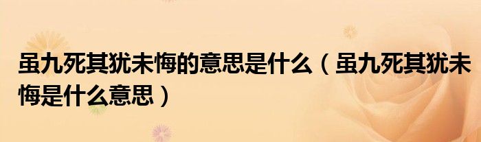 虽九死其犹未悔的意思是什么（虽九死其犹未悔是什么意思）