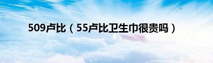 509卢比（55卢比卫生巾很贵吗）